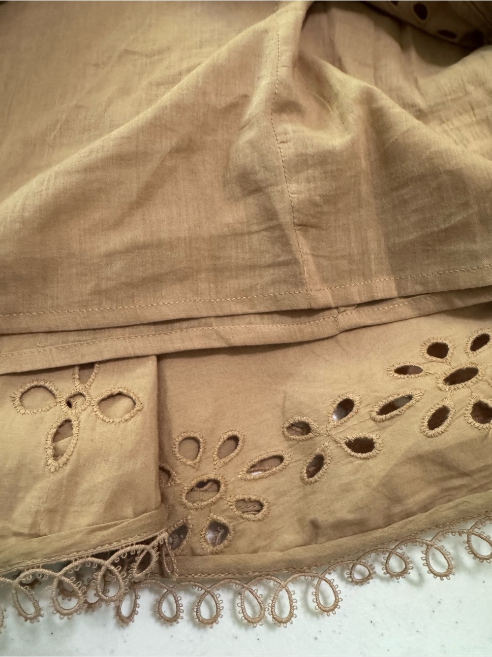 Hemant and Nandita Pahi Schiffli Halter Dress Brown Small - Picture 10 of 16